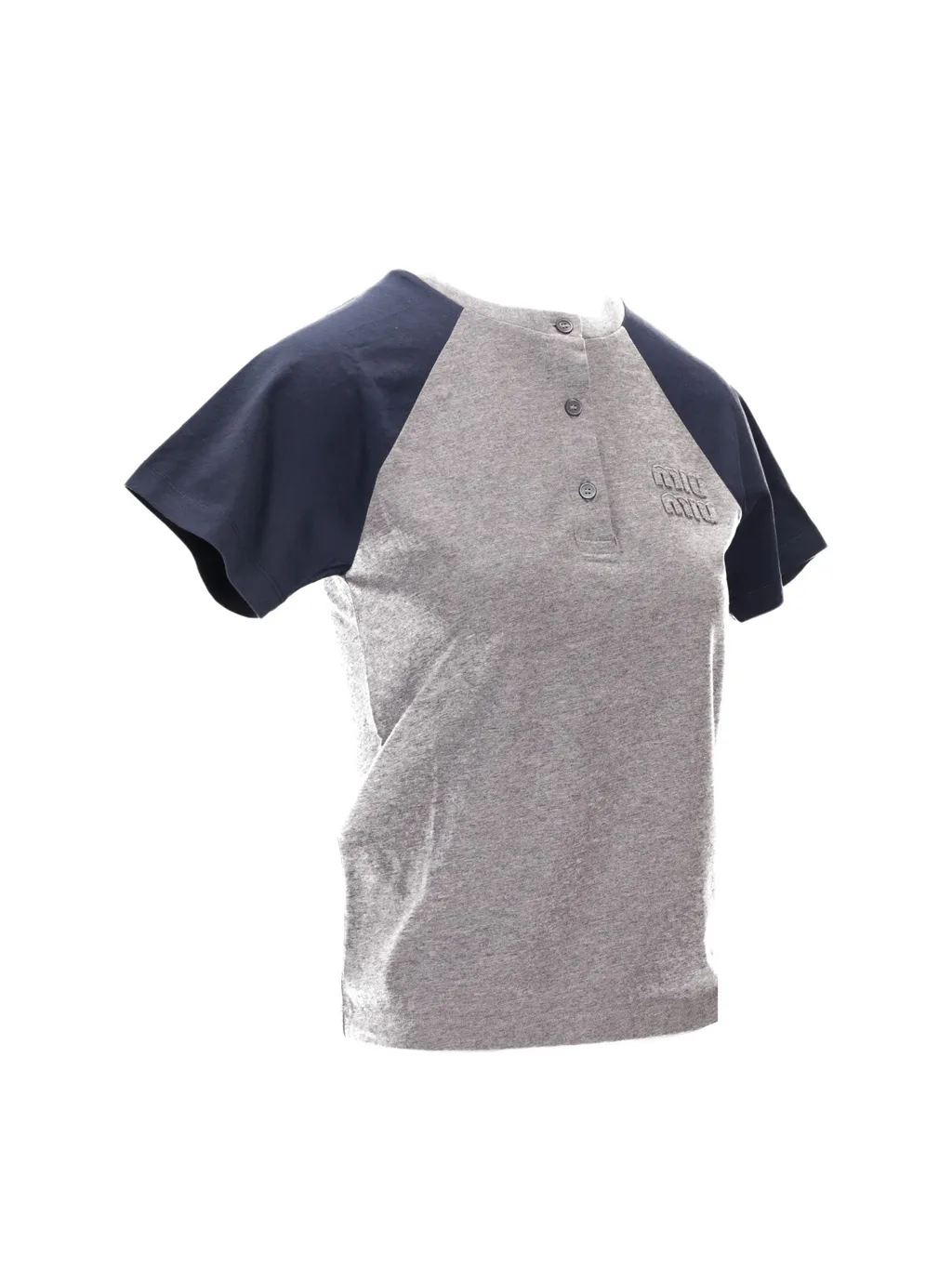 Raglan-Sleeve Buttoned T-Shirt