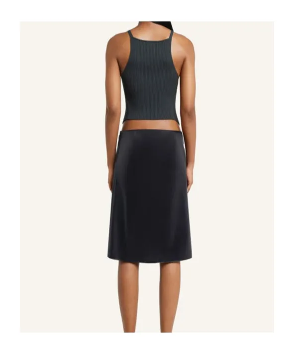 Pointy-Hem Ribbed Tank Top