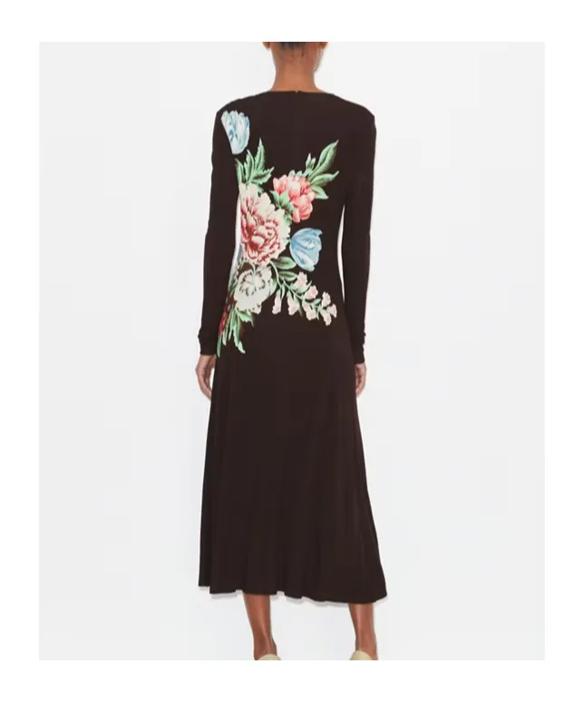 Printed Jersey Midi Dress