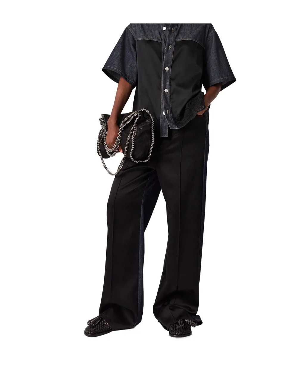Satin-Panel Denim Jeans