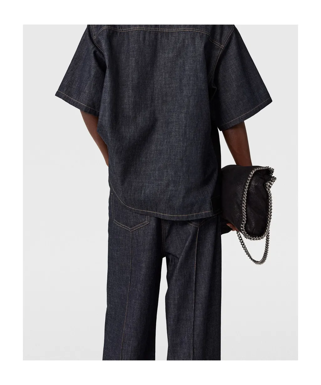 Satin-Panel Denim Jeans