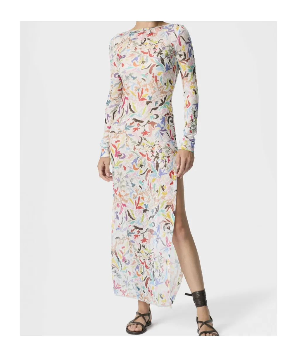 Printed Long-Sleeved Dress