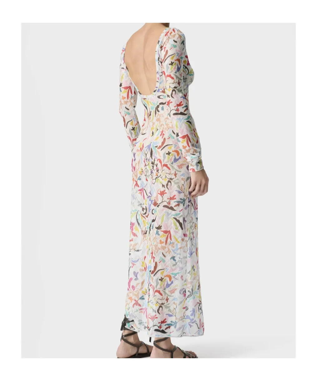 Printed Long-Sleeved Dress