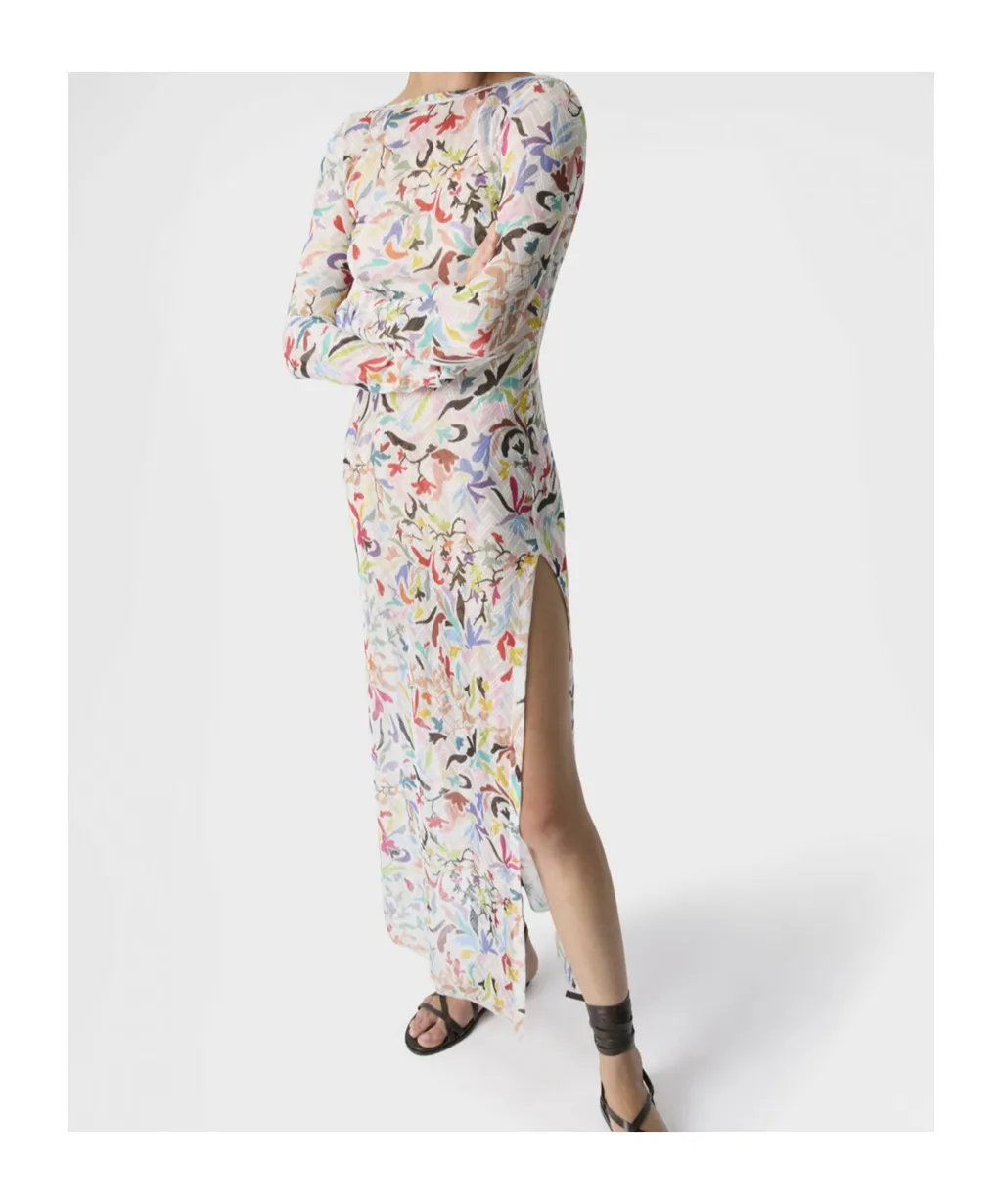 Printed Long-Sleeved Dress