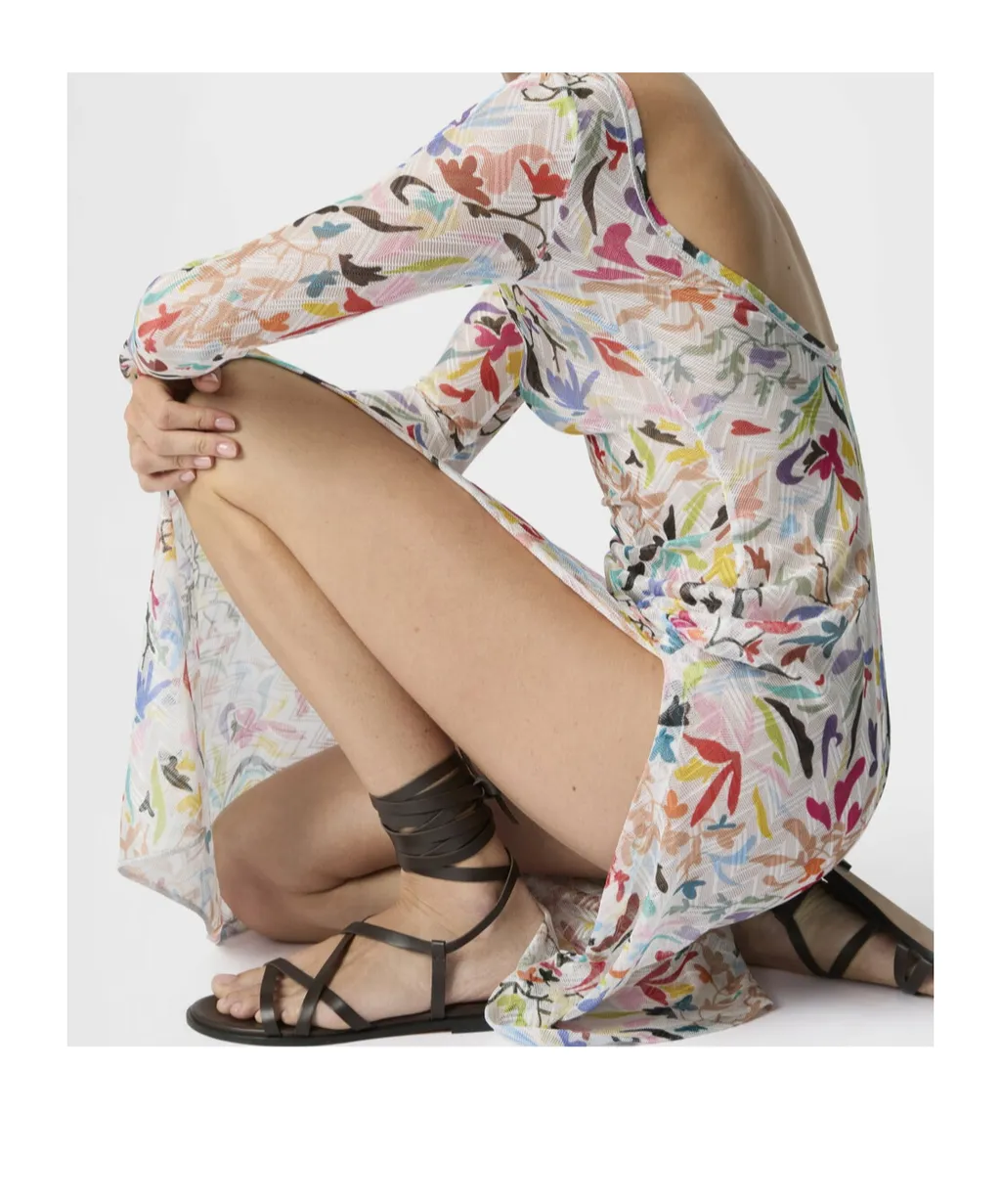 Printed Long-Sleeved Dress