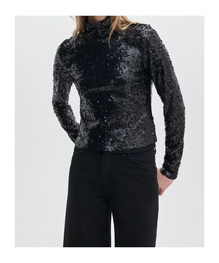 Lucy Sequined Turtleneck Top