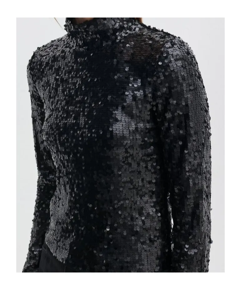 Lucy Sequined Turtleneck Top