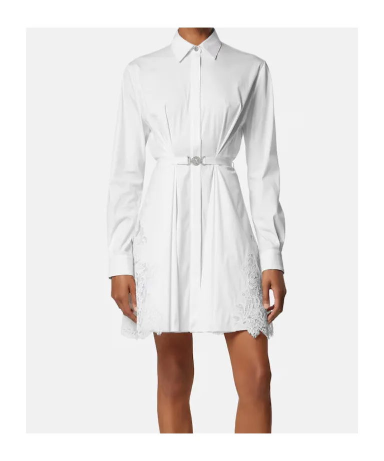 Versace Lace Inserts Shirt Dress