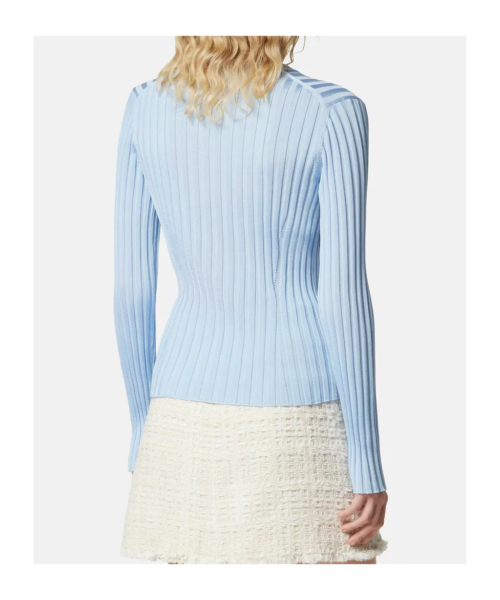 Versace Ribbed Knit Crewneck Top