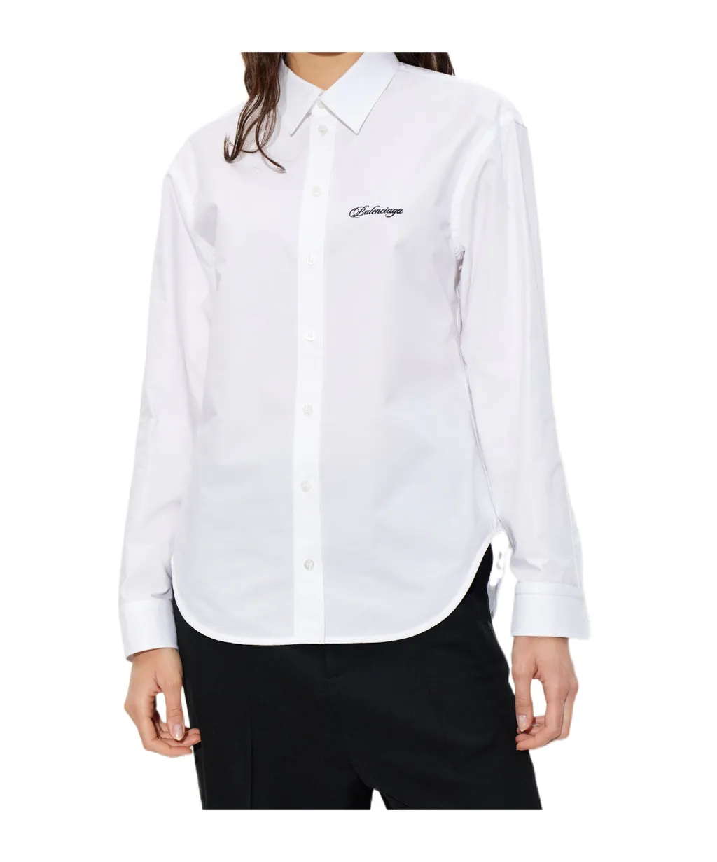 Logo Embroidered Long-Sleeve Shirt