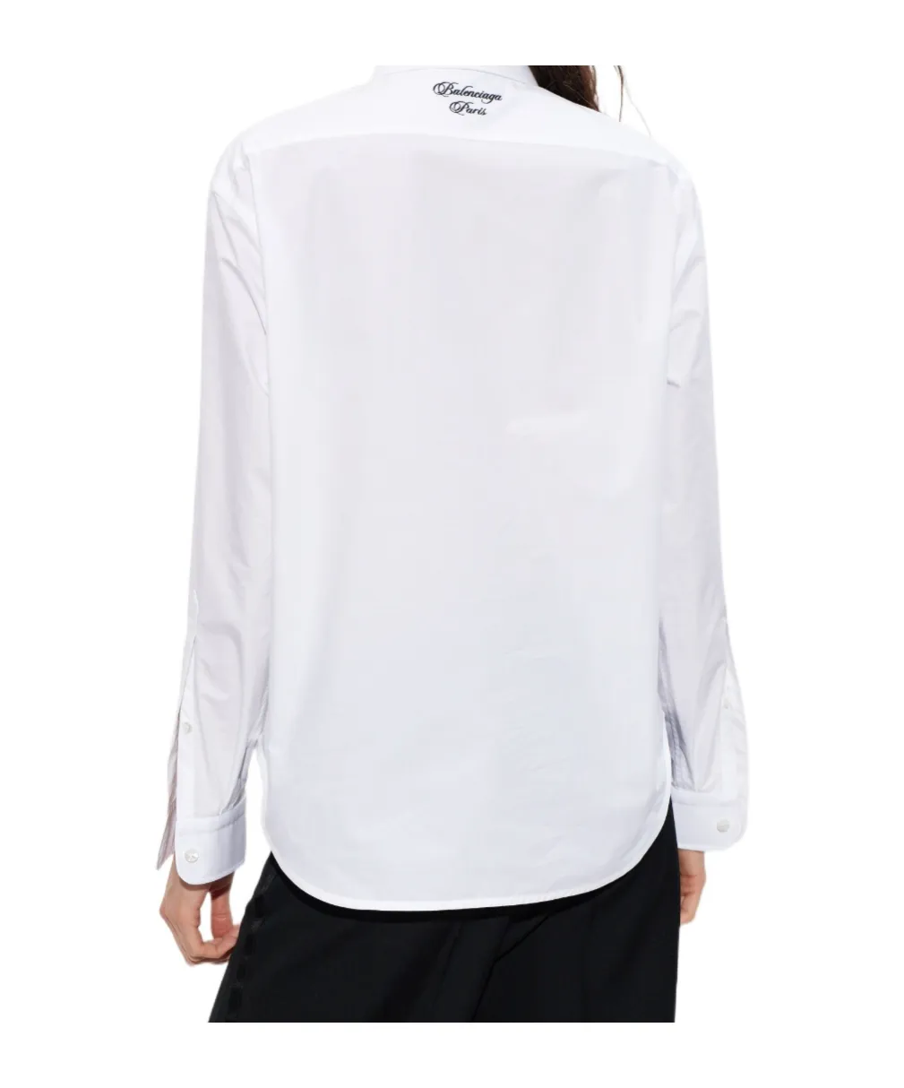 Logo Embroidered Long-Sleeve Shirt