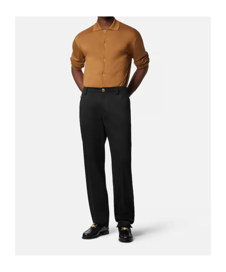 Versace Collared Button-Up Cardigan