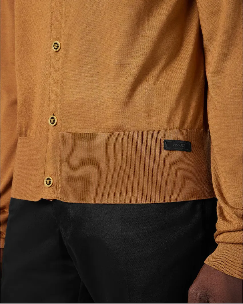 Versace Collared Button-Up Cardigan