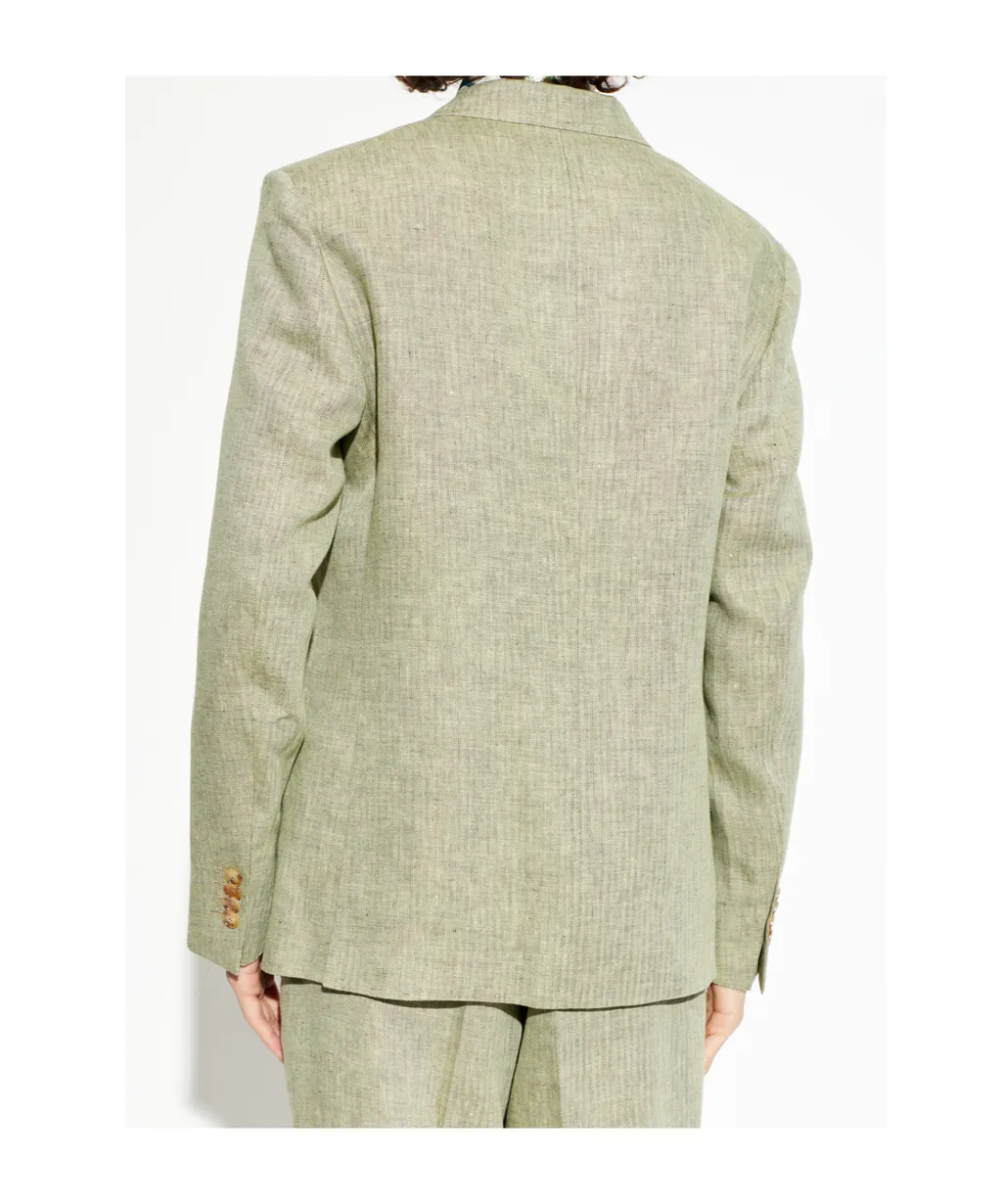 Etro Single-Breasted Herringbone Patterned Blazer