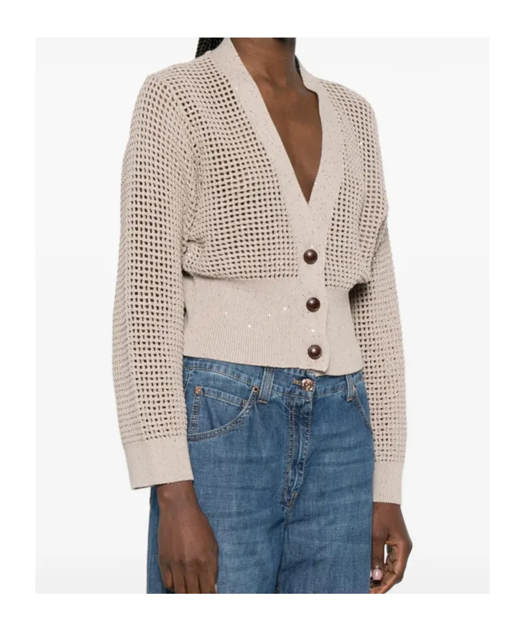 Sequin-Embellished Cardigan