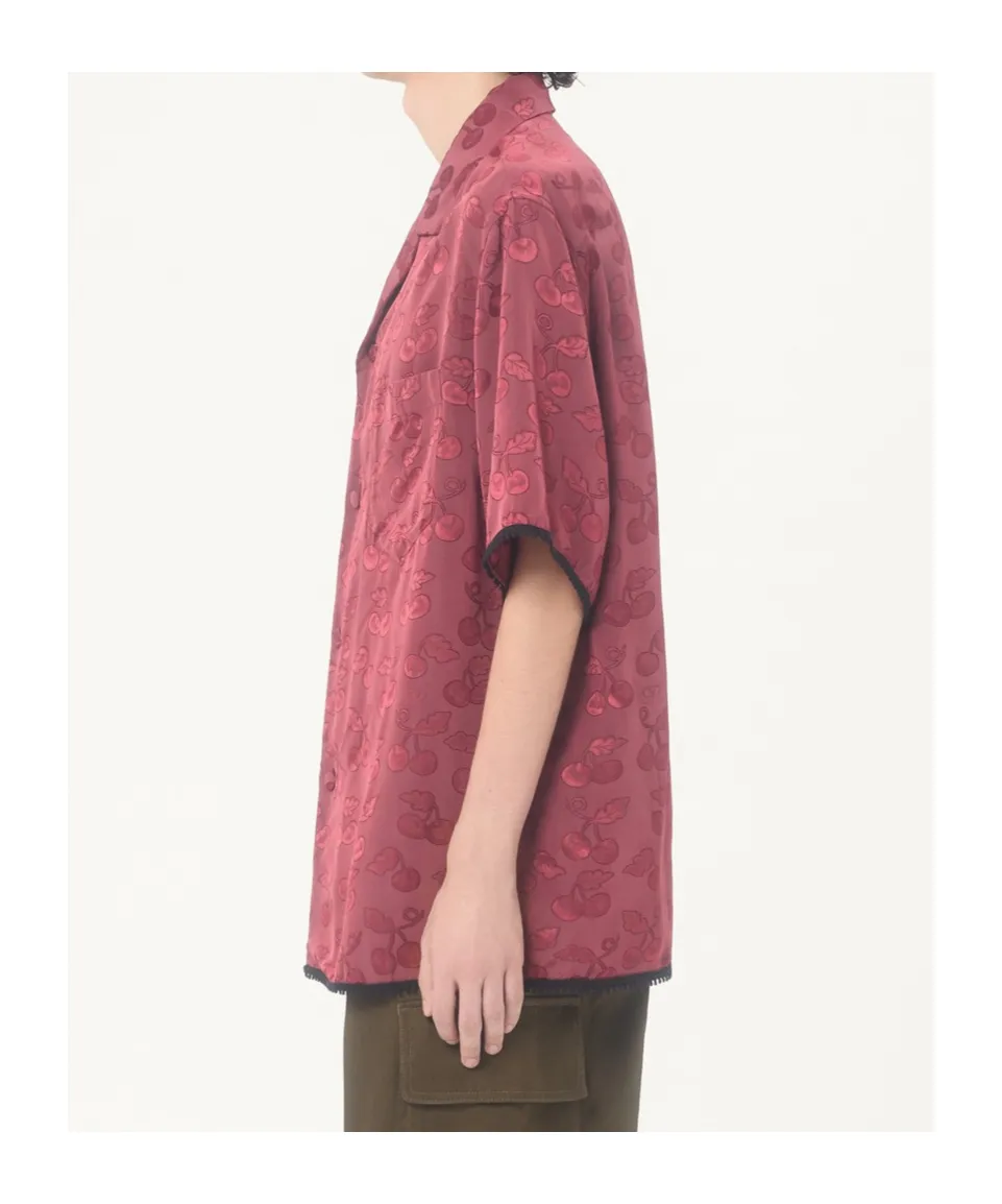 Valentino Viscose Bowling Shirt With Cherryfic Jacquard Pattern