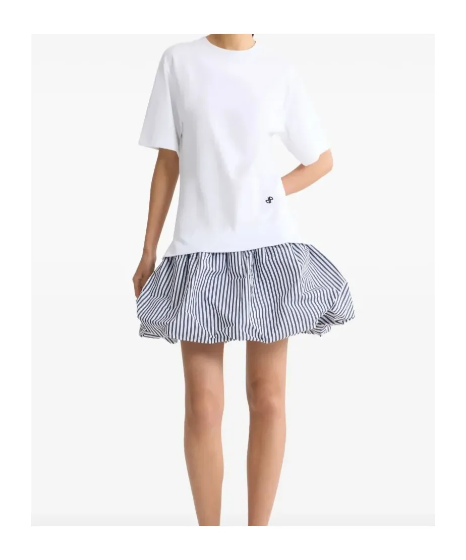 Striped-Hem Mini Dress