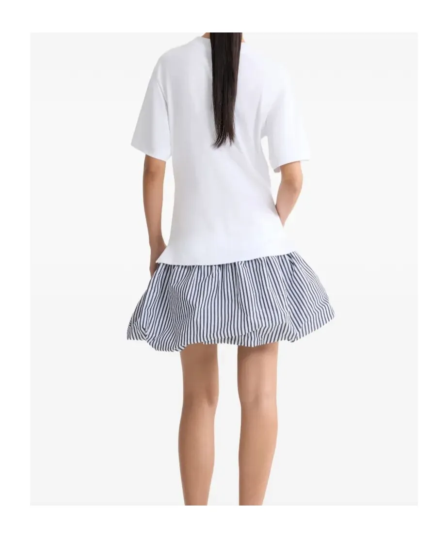 Striped-Hem Mini Dress