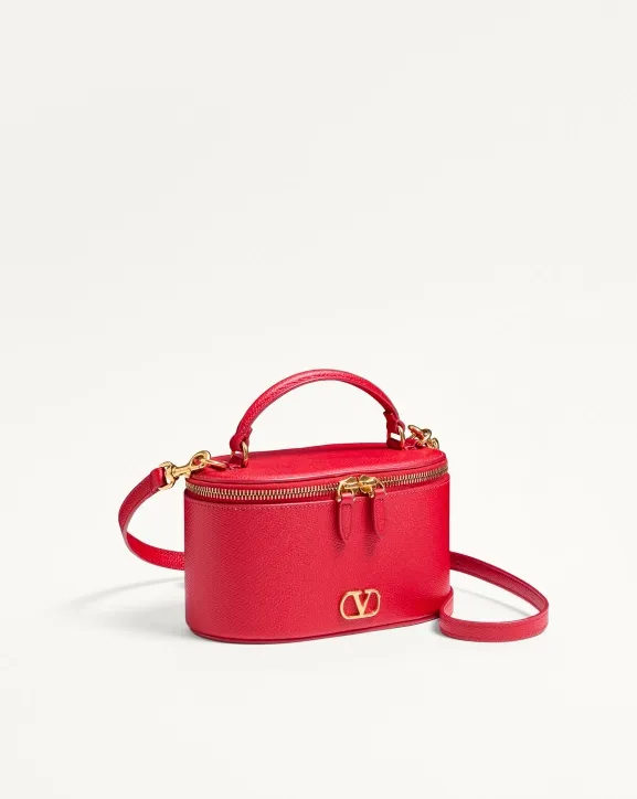 Vlogo Signature Mini Vanity Bag In Grainy Calfskin
