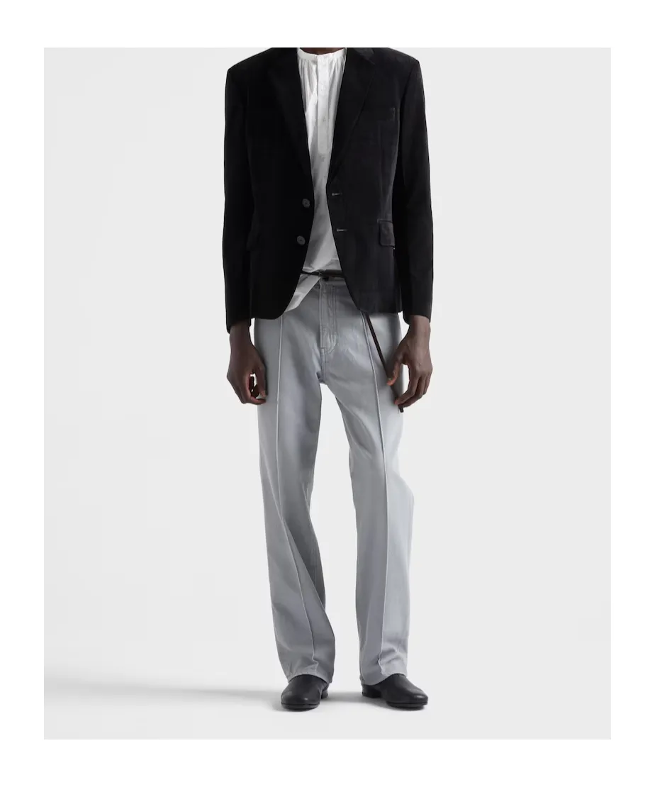Five-Pocket Washed Denim Jeans