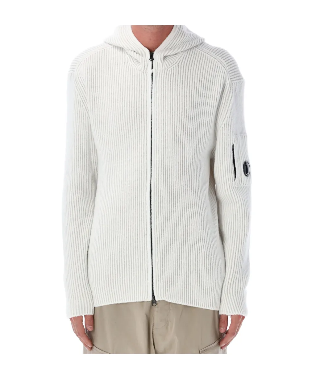 C.P. Company Fleece Knit Hooded Full Zip Sweater