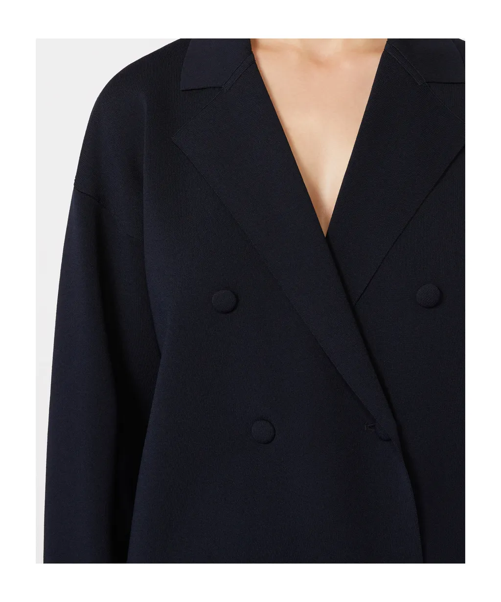 Double-Breasted Viscose CrÊPe Jacket - Ultramarine