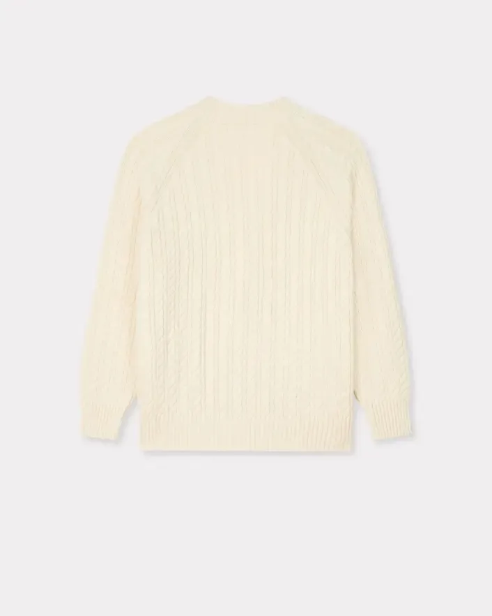 Loose Knit Cardigan In Cotton And Wool Boke Flower