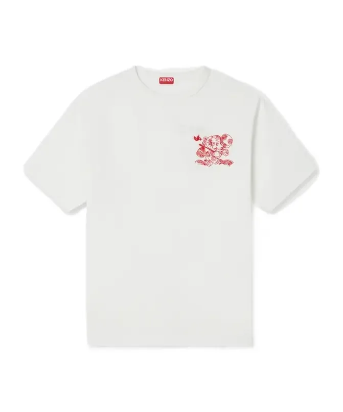 Embroidered Outlined T-Shirt In Cotton Kenzo Cartoon