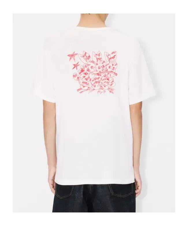 Embroidered Outlined T-Shirt In Cotton Kenzo Cartoon