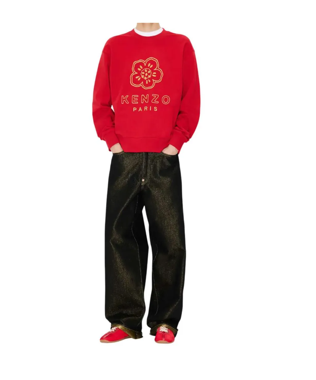 Embroidered Sweatshirt In Cotton Boke Flower