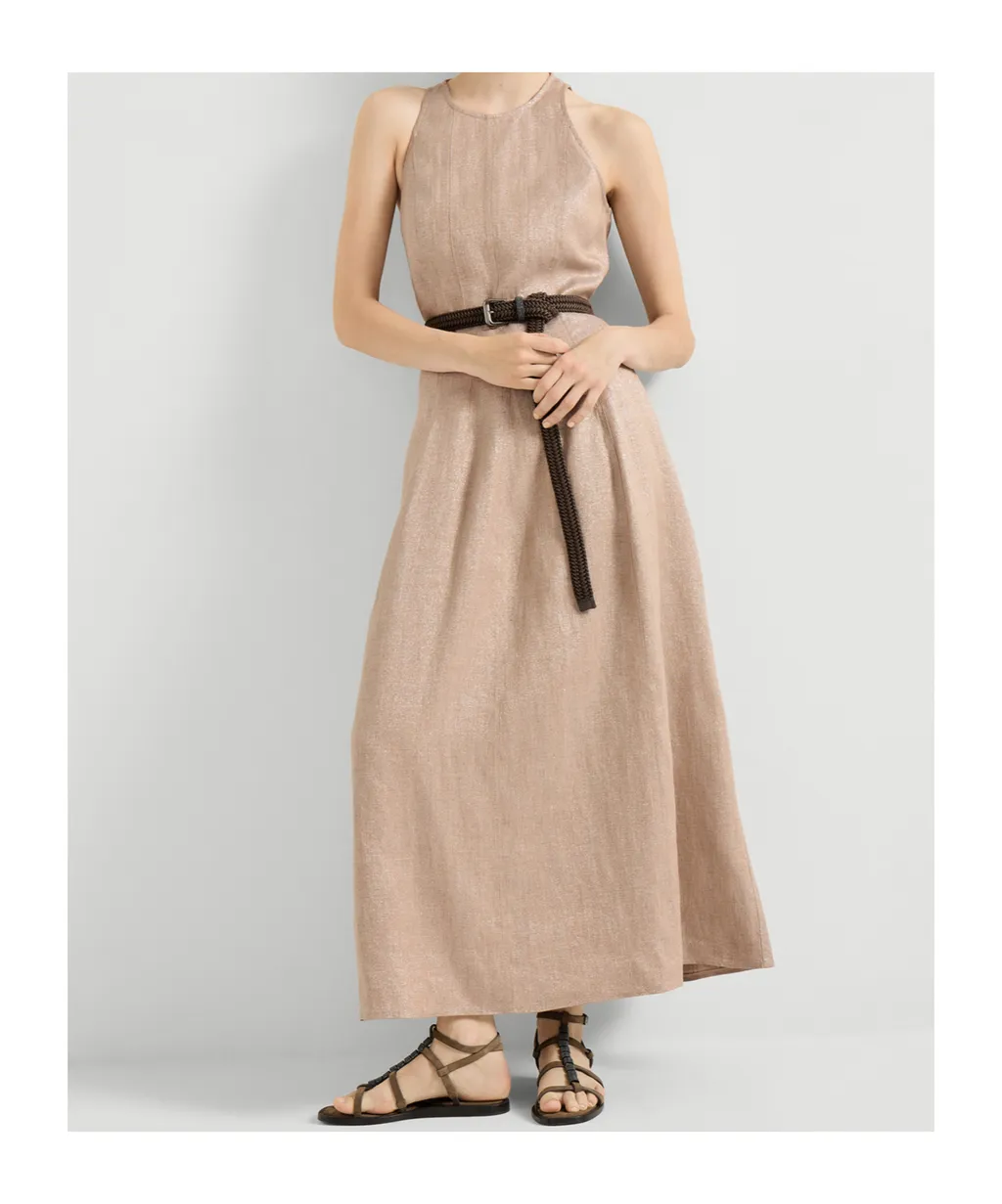 Sparkling-Twill Maxi Dress