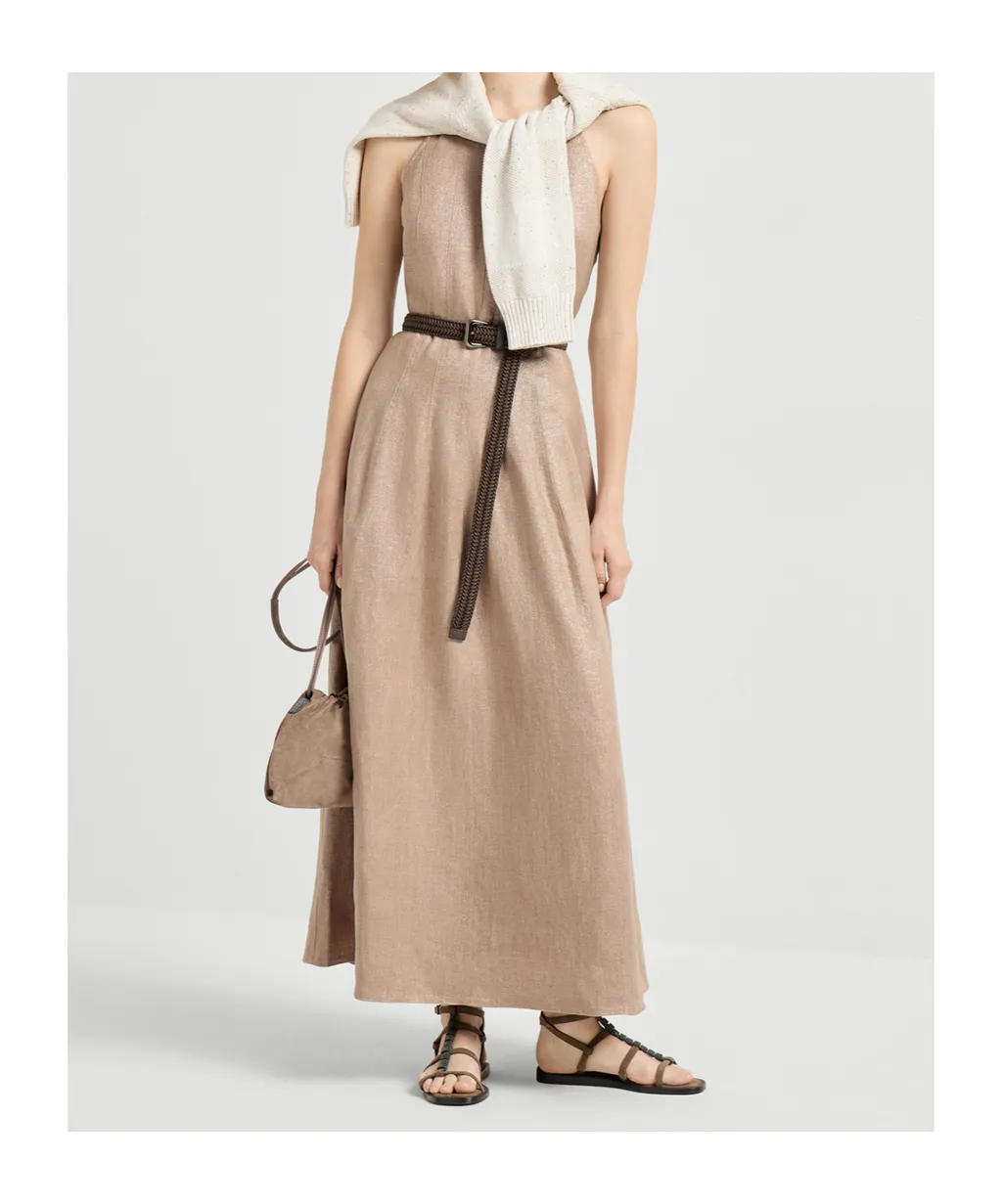 Sparkling-Twill Maxi Dress