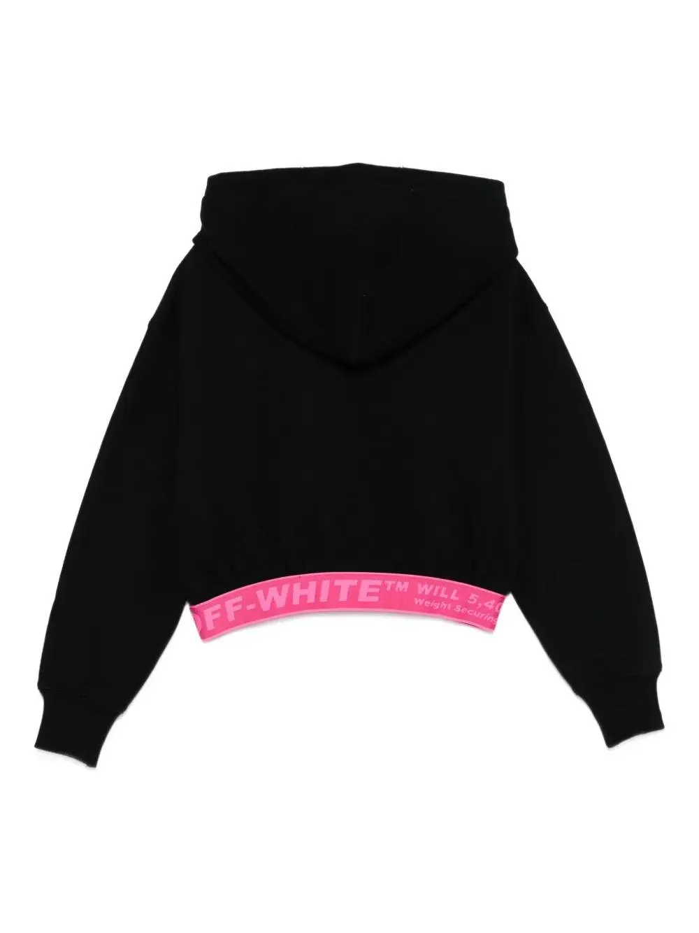 Embroidered-Logo Crop Hoodie