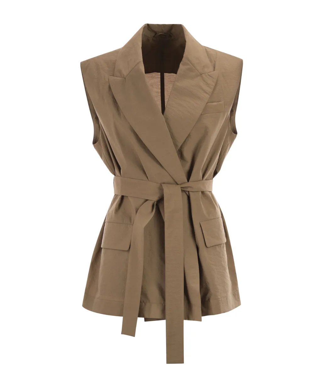 Brunello Cucinelli Sleeveless Belted Waistcoat