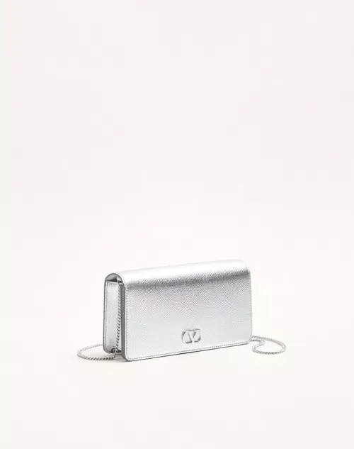 Vlogo Signature Mini Shoulder Bag In Laminated Grainy Calfskin