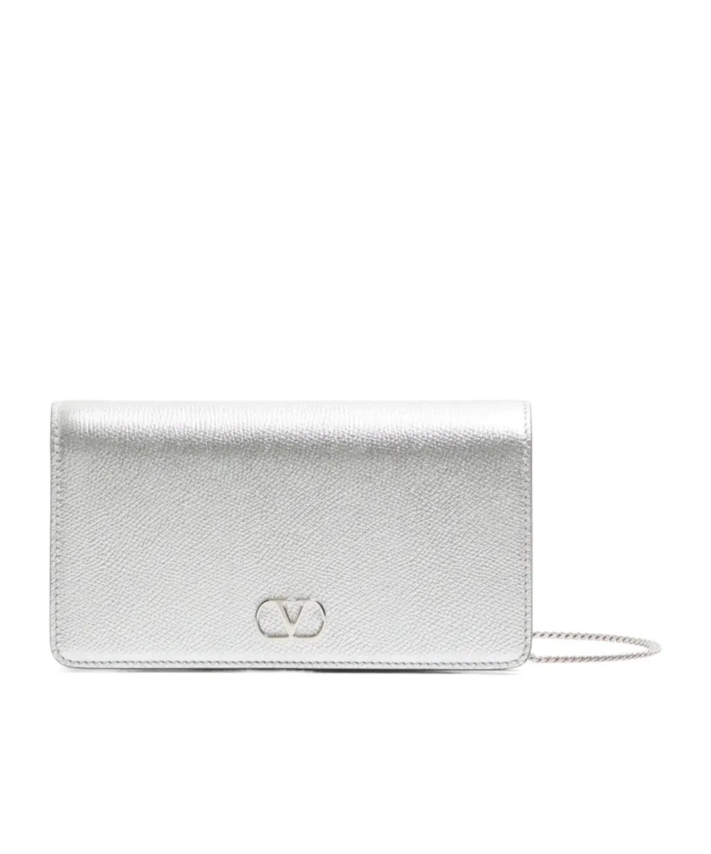 Vlogo Signature Mini Shoulder Bag In Laminated Grainy Calfskin