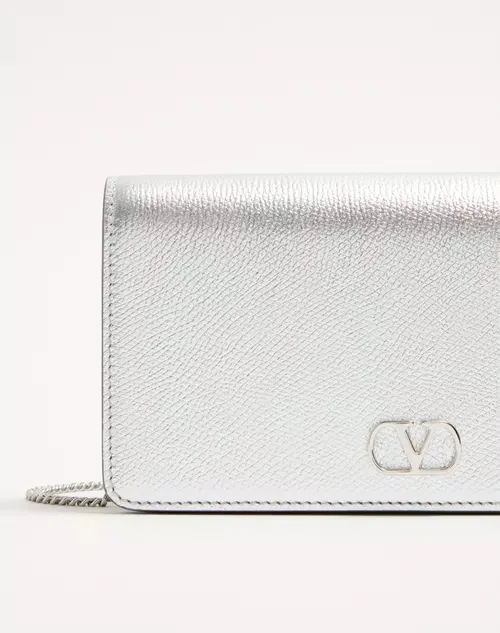 Vlogo Signature Mini Shoulder Bag In Laminated Grainy Calfskin