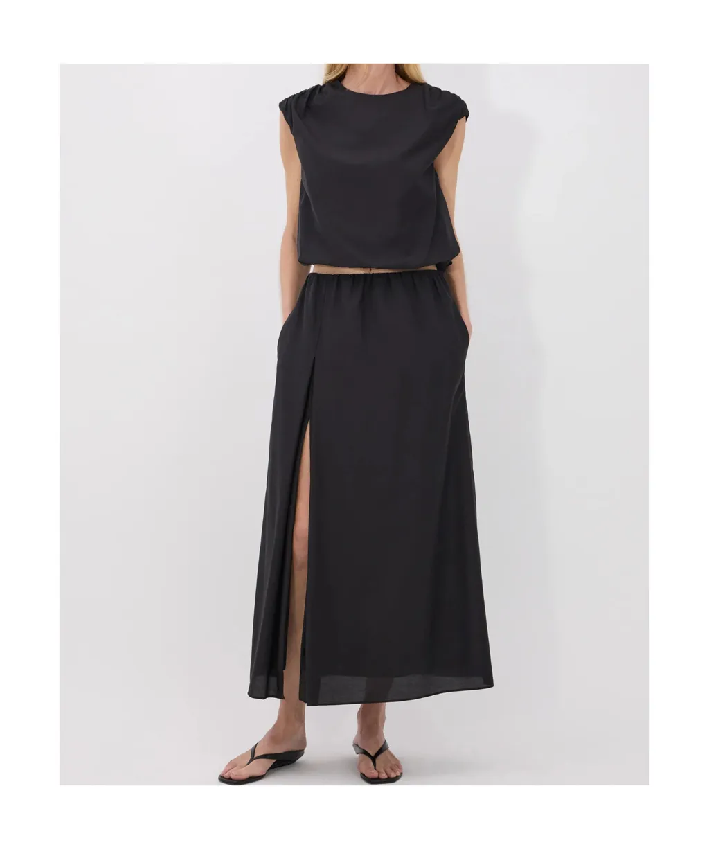 Gathered-Shoulders Blouse