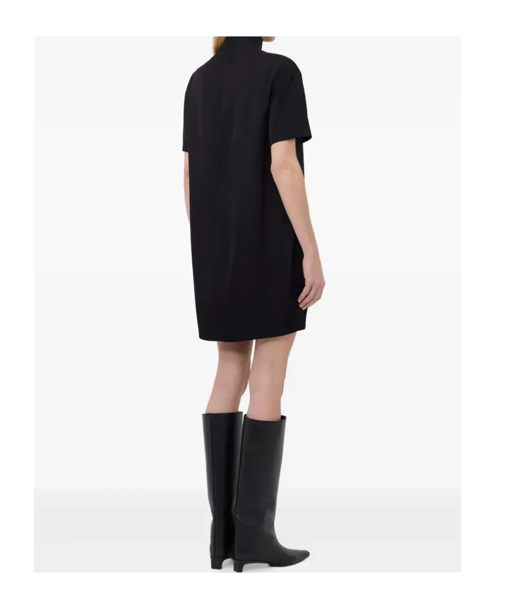 Elton Mock-Neck Short-Sleeve Dress