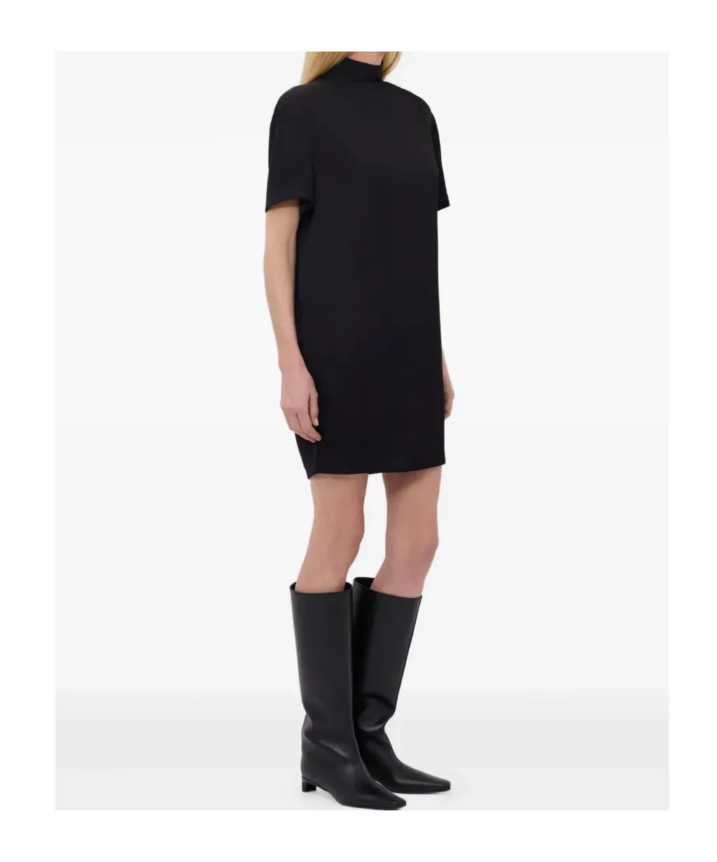 Elton Mock-Neck Short-Sleeve Dress
