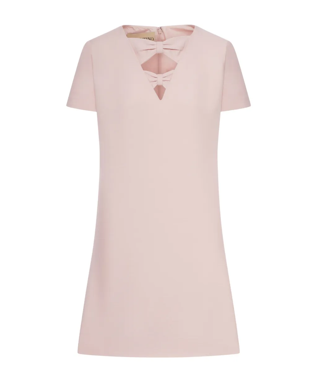 Valentino Bow Detailed Short-Sleeved Dress