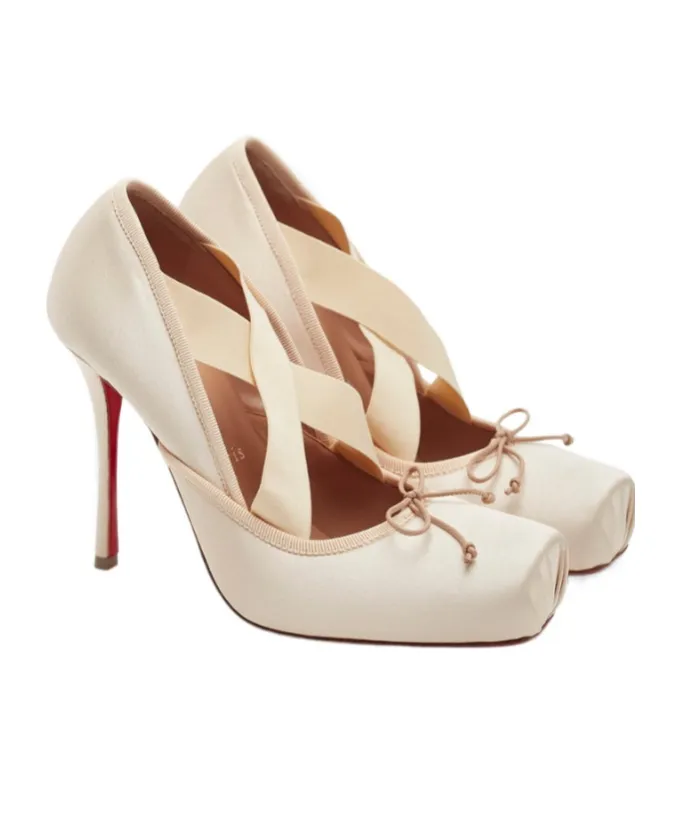 Christian Louboutin Bow Detailed Square Toe Pumps
