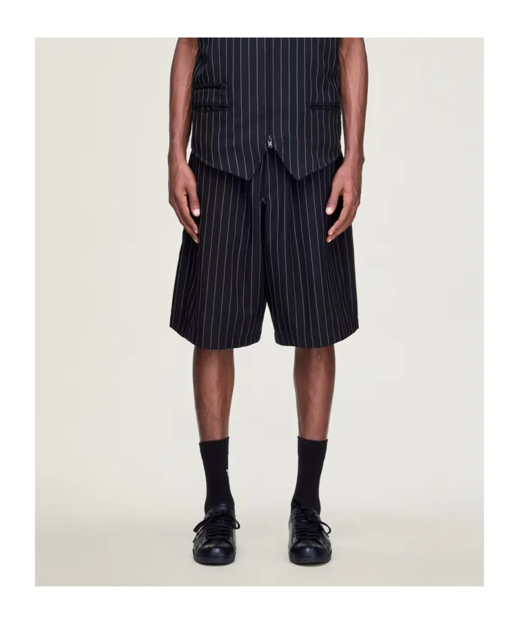 Pinstripe Drawstring Shorts