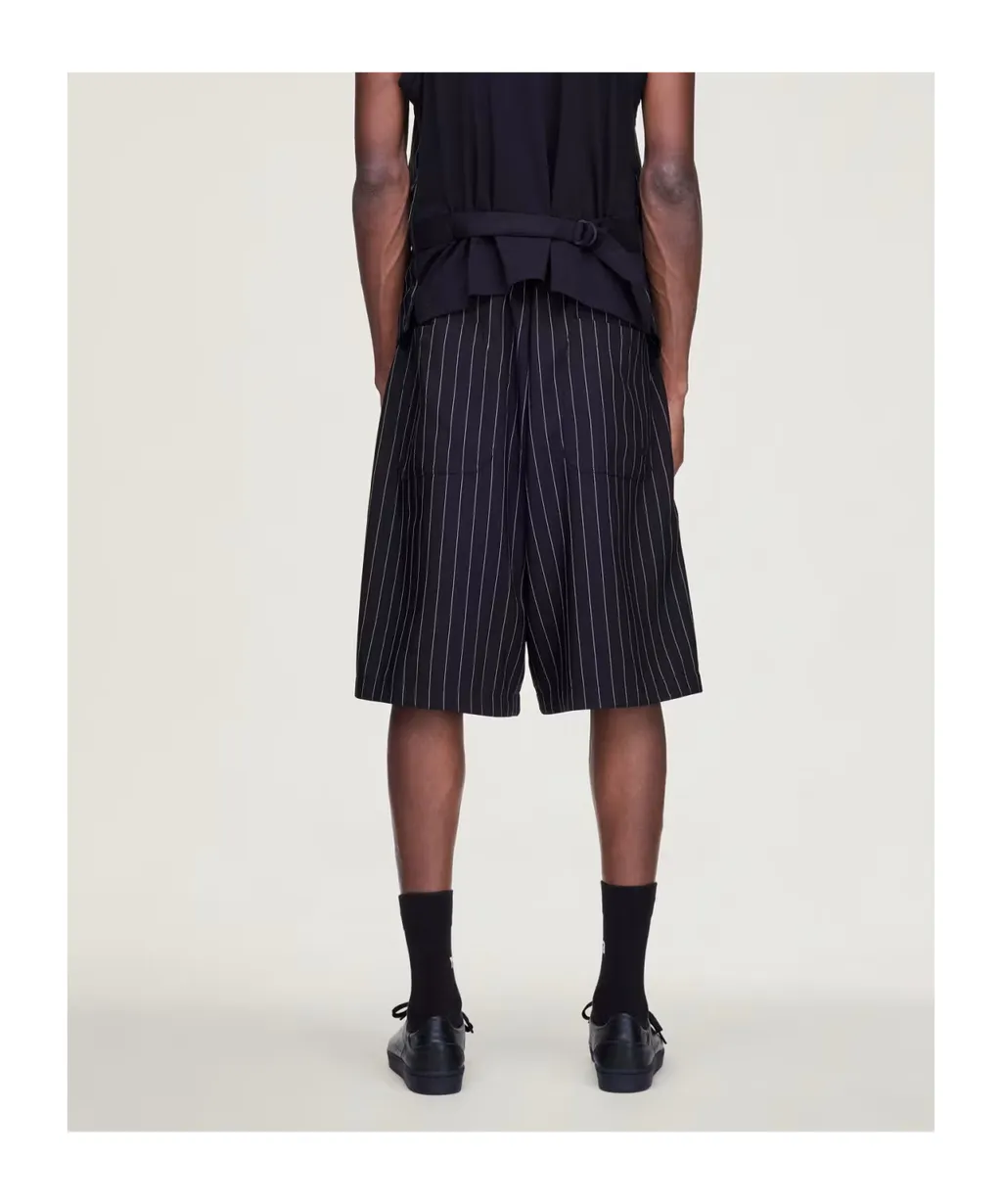 Pinstripe Drawstring Shorts