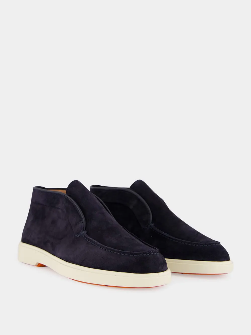 Santoni Round-Toe Slip-On Loafers