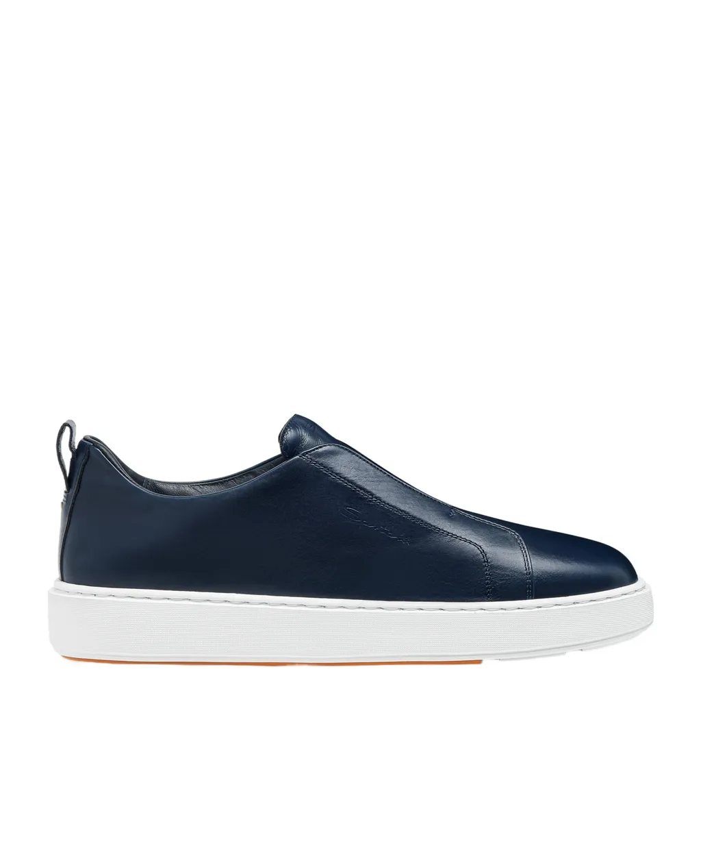 Santoni Round Toe Slip-On Sneakers