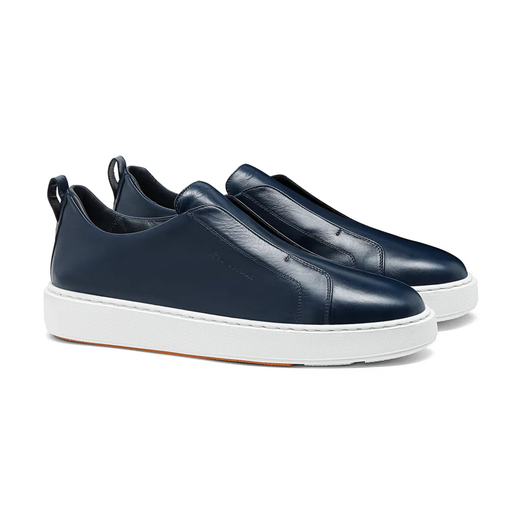Santoni Round Toe Slip-On Sneakers