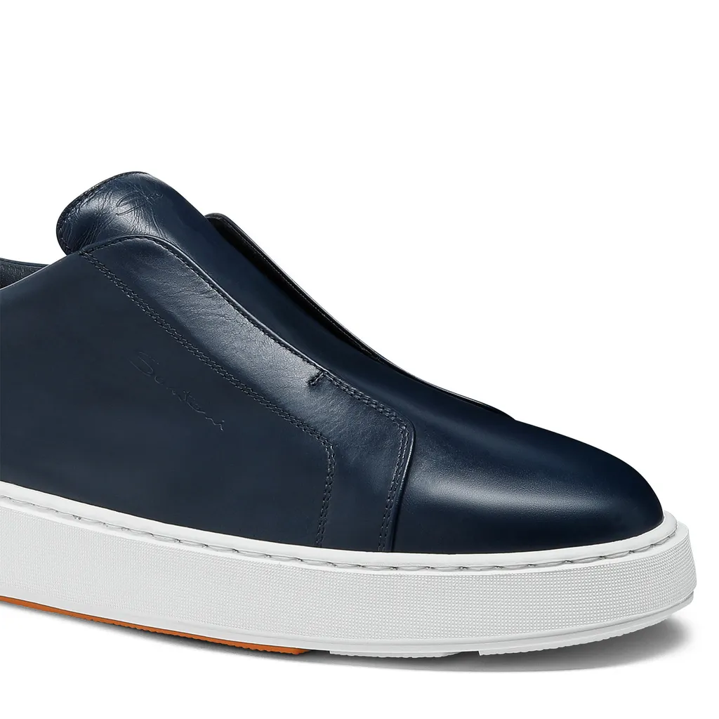 Santoni Round Toe Slip-On Sneakers