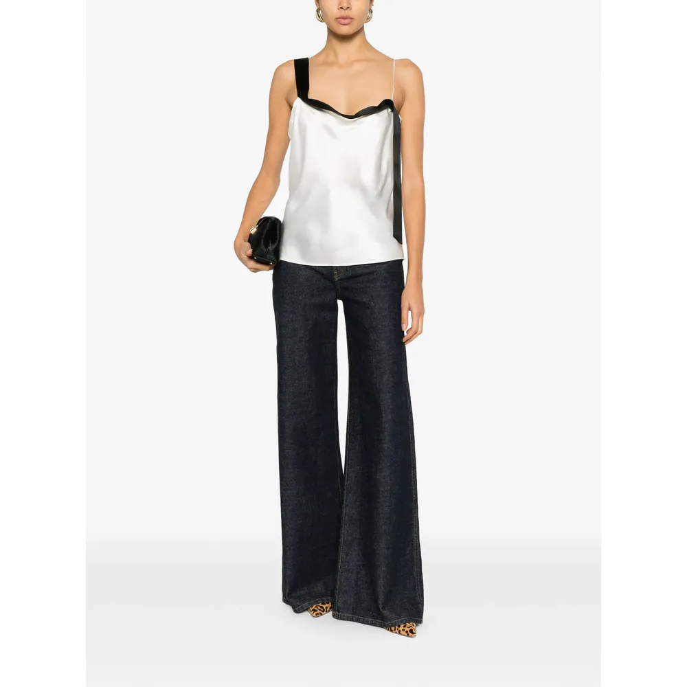 Tom Ford Tuxedo Band Satin Camisole Top