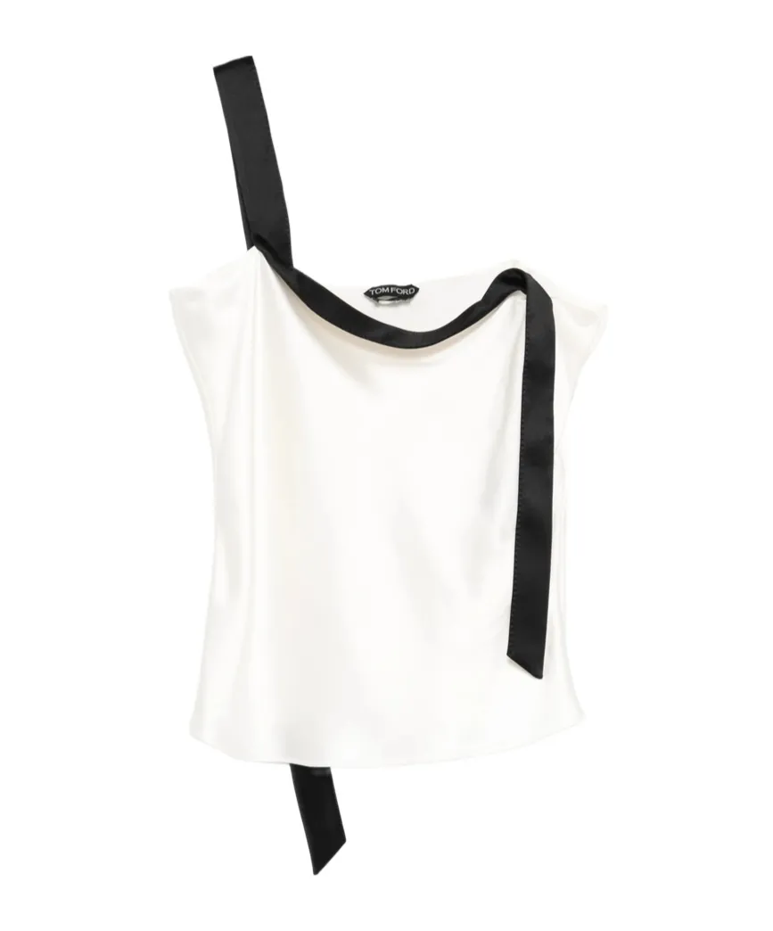 Tom Ford Tuxedo Band Satin Camisole Top
